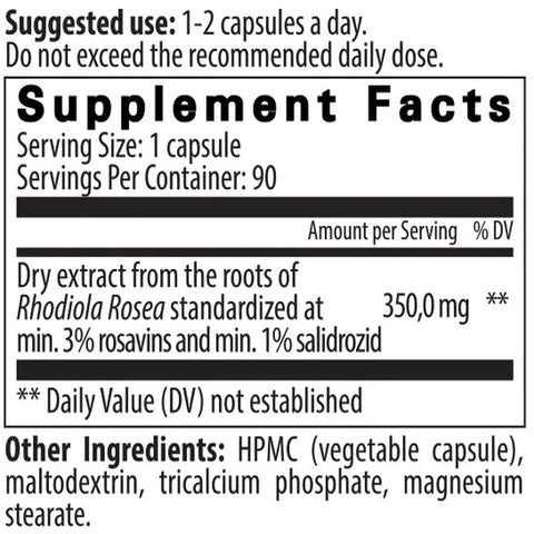 VEMOHERB Rhodiola Rosea 90 Caps.