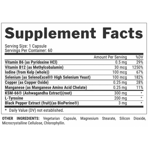 Nutrex Lipo6 Black Thyrolean KSM66 Ashwagandha+Copper+Kelp+Selenium Fat burner 60 Caps
