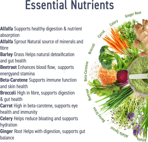 Applied Nutrition Critical Greens Detox Powder Superfood Gut Health Immune Support Vegan 30 Servis