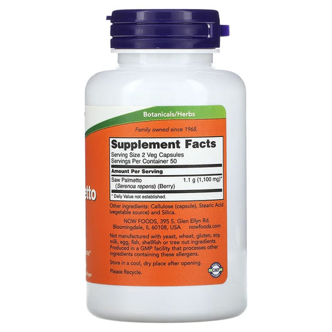 Now Saw Palmetto Prostate 550mg 100 Vcaps