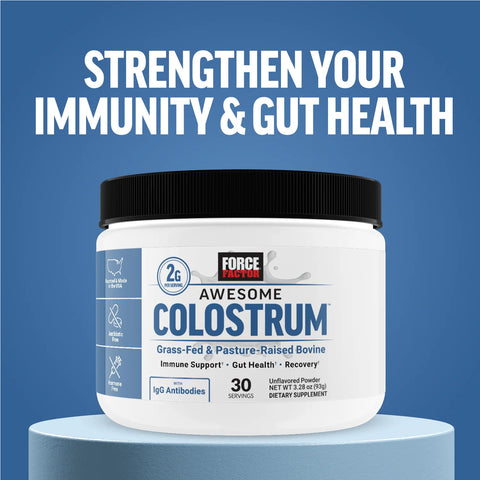 Force Factor Awesome Bovine Gut İmmune Colostrum Powder Pasture Raised Grass Fed 30 Servings