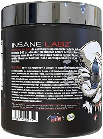 Insane Labz Psychotic Test, High Stim Testosterone Energy & Pump Boosting Pre-Workout Powder