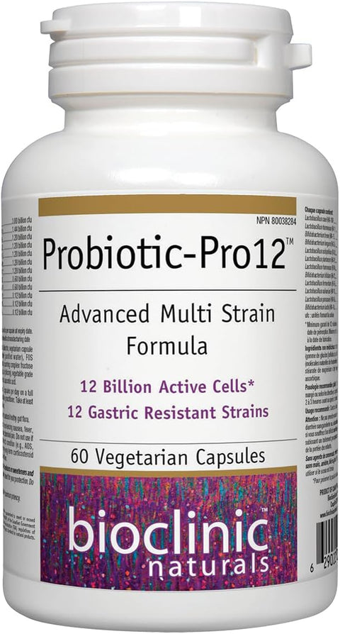Bioclinic Naturals Probiotic Pro (lactobacillus+bifidobacterium) 12 Billion milliards 60 vcaps