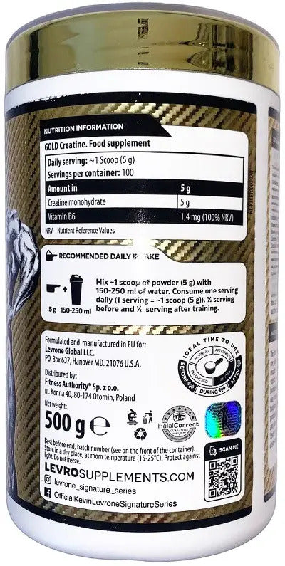 KEVİN LEVRONE GOLD CREATİNE 500 GRAM - 100 servis