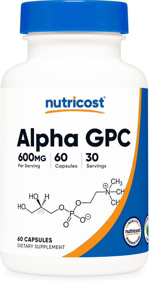 Nutricost Alpha GPC 600mg, 60 Vegetarian Capsules - Non-GMO and Gluten Free, 300mg Per Capsule