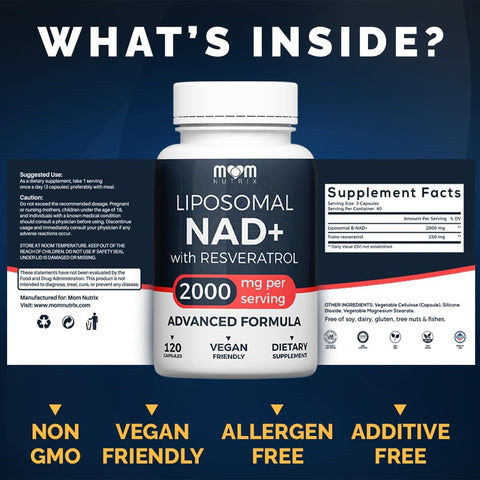 Mom Nutrix Liposomal NAD Resveratrol 2000 mg 120 Caps