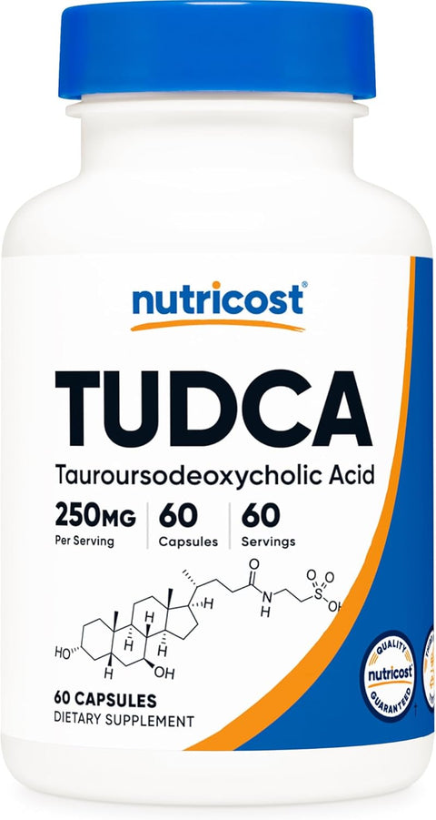 Nutricost Tudca 250mg, 60 Capsules (Tauroursodeoxycholic Acid) Bile salt - Premium Quality