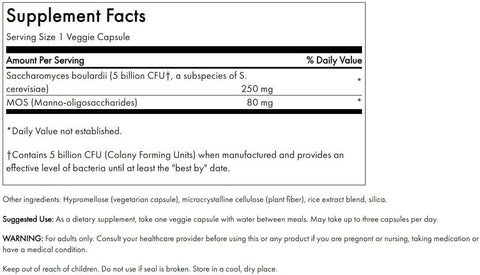 Swanson Saccharomyces Boulardii 5 Billion Probiyotik MOS Cfu Digestive Nourishes Intestinal Health 30 Veg