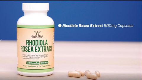 Double Wood Rhodiola Rosea Extract 500mg 120 Vegan Capsul