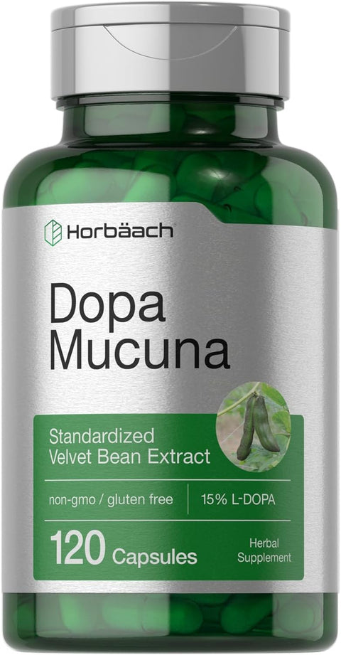 Horbaach Dopa Mucuna Velvet Bean Herbal Extract 120 Caps