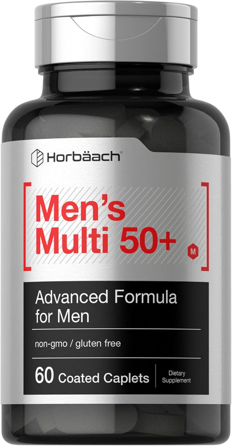 Horbaach Mens Multivitamin 50 Plus 60 Caplet Calcium Magnesium Molybdenum Vitamin A, B, C, D & E 50+