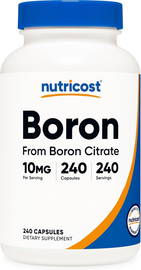 Nutricost Boron Citrate Bone strength 10mg 240 Vegetarian Capsules, Gluten Free and Non-GMO