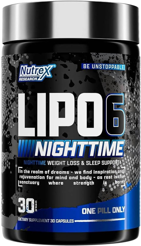 Nutrex Lipo 6 Nighttime Fat Burner Melatonin Sleep Aid & Weight Loss Diet Pills