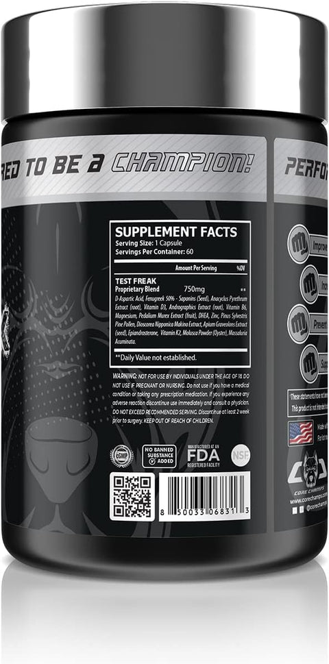 Core Champs Core Series Test Freak Booster Daa Aspartic acid Tribulus 60 caps
