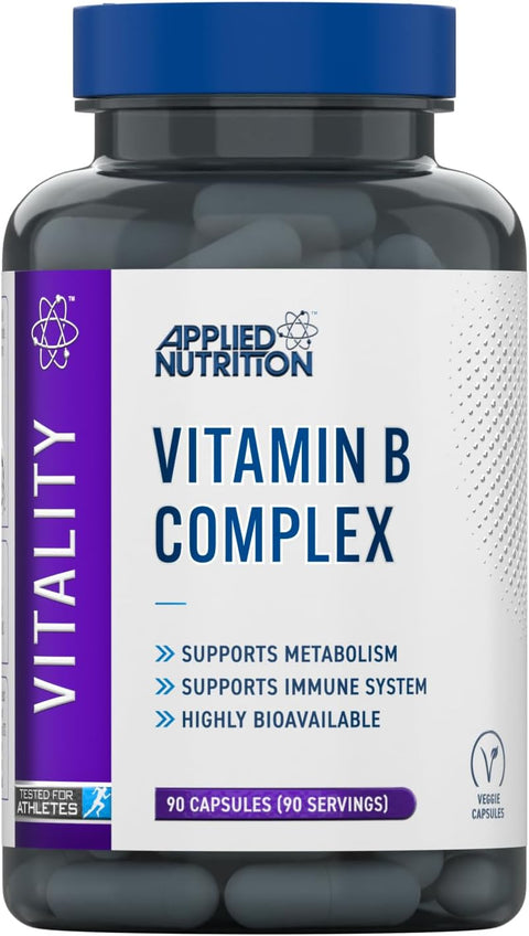 Applied Nutrition Vitamin B Complex B1, B2, B3, B5, B6, B12, Biotin&Folic Acid Immune 90 Caps