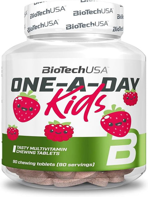 BIOTECH USA One-A-Day Kids Vitamin + Mineral - 90 chewable çiğneme tab +4 Çocuklara özel) USA MENŞEİ