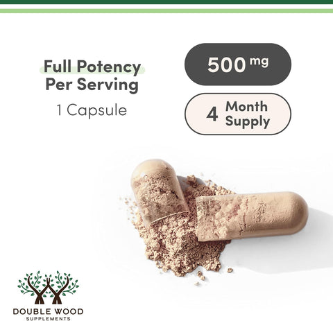 Double Wood Turkesterone (Ajuga Turkestanica Extract Std. to 10% Turkesterone) Similar to Ecdysterone for Men's Health Support 500mg, 120 Caps