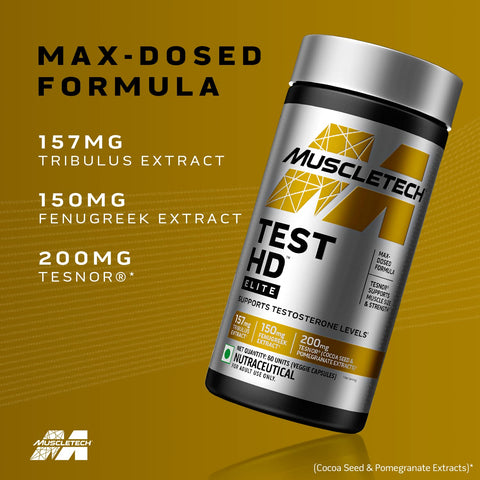MuscleTech Test HD Elite Ksm66 Ashwagandha Tribulus+Shilajit+Boron+Maca+Grape 120 kapsül