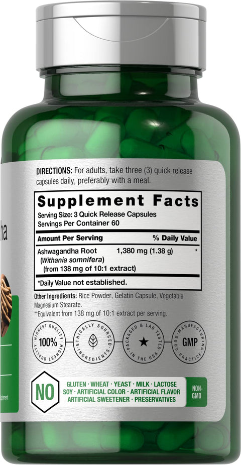 Horbaach Ashwagandha Supplement | 180 Capsules | for Women and Men | Herbal Root Extract