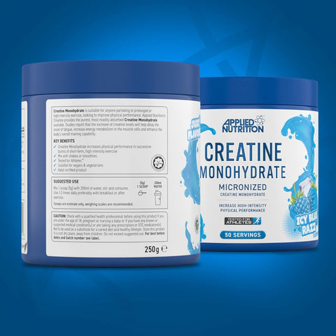Applied Nutrition Creatine Monohydrate Powder 250g – 100% Micronized Creatine 50 Servings
