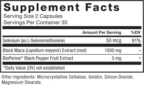 Force Factor Black Maca Root Vitality for Men 1000mg, 60 Capsules