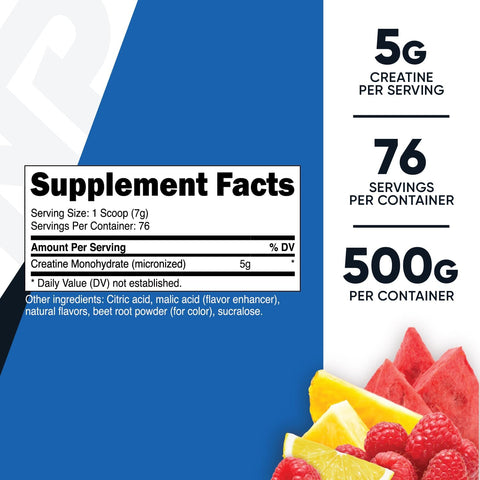 Nutricost Creatine Monohydrate Micronize Powder 500G, 5000mg Per Serv (5g) - 76 Servings