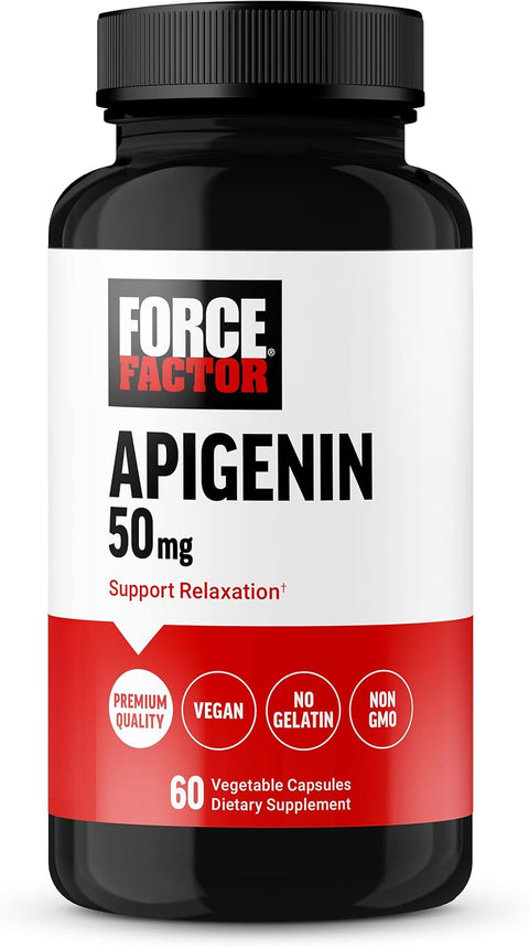 FORCE FACTOR Apigenin Prostate Health Stress Support Antioxidant 50mg 60 Caps