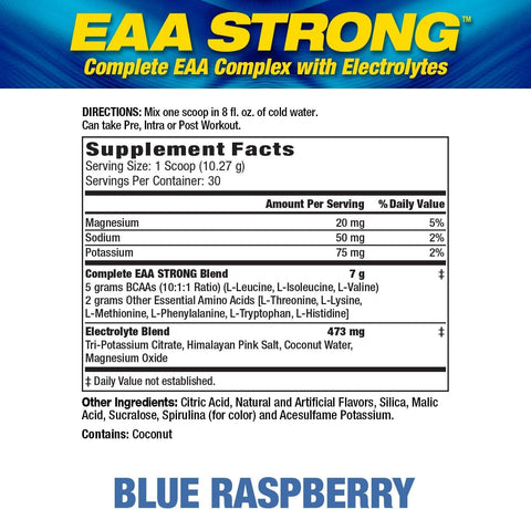 Maximum Human Performance Mhp Eaa Strong, Amino Acid Supplements, All 9 Essential Amino Acids, Bcaas, Electrolytes
