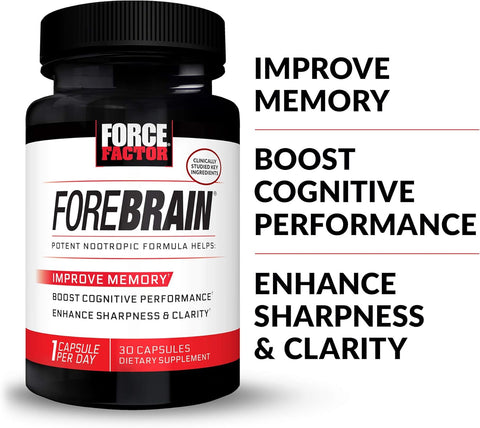 Force Factor Forebrain Nootropic Brain Memory Cognitive Bacopa and Huperzine A 30 Caps