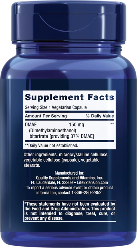 Life Extension DMAE Bitartrate 200 Capsules