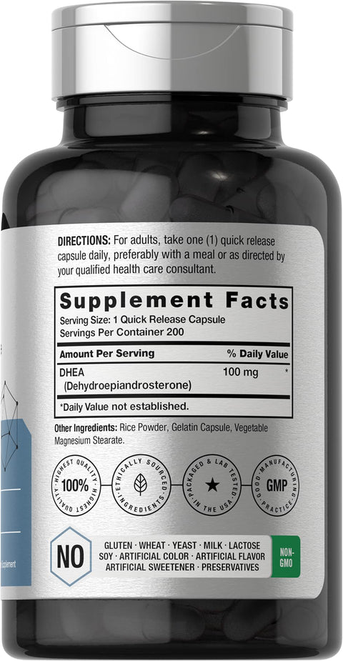 Horbäach DHEA 100mg | 200 Capsules