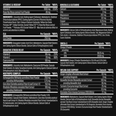 Applied Nutrition Black Stak-The Immune Multivitamin Antioxidant Amino Nootropic Join support 30 pac