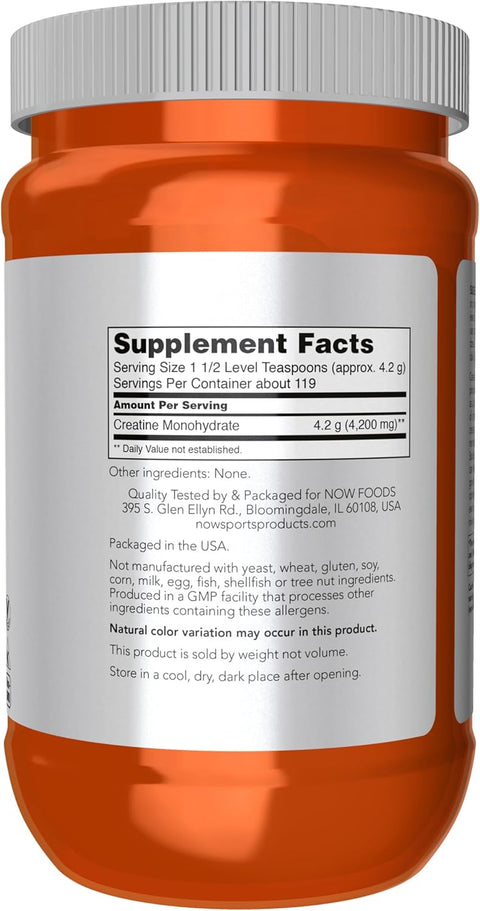 NOW Foods Sports Micronized Creatine Monohydrate 500 Gram - 119 Servis