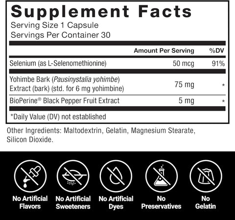 Force Factor Yohimbine 6 mg 30 Capsul