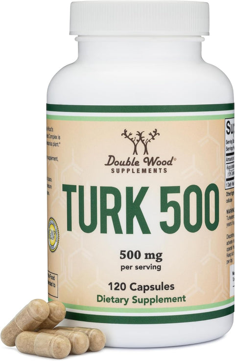 Double Wood Turkesterone (Ajuga Turkestanica Extract Std. to 10% Turkesterone) Similar to Ecdysterone for Men's Health Support 500mg, 120 Caps