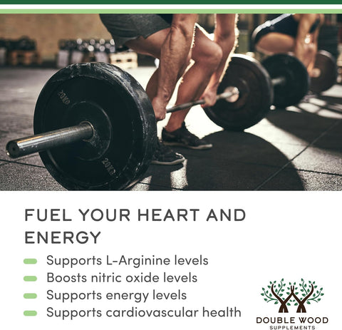 Double Wood L Citrulline 1200mg L-Arginine Nitric Oxide Booster Muscle Recovery to Improve Muscle