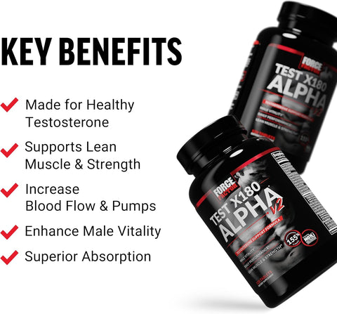 Force Factor Test X180 Alpha v2 T-Support for Men - 120 Tablet