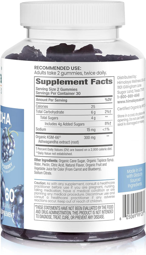 Himalaya Organic Ashwagandha Ksm66 60 Gummies