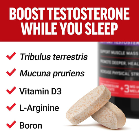 Force Factor Test X180 PM Testo Booster for Men Sleep and Recovery Gaba+Theannie+Boron+Arginine+Melatonin 120