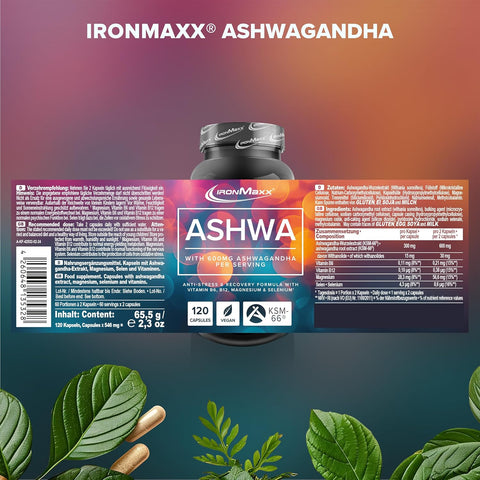 IronMaxx Ashwagandha - 120 Capsules | 600mg KSM-66®