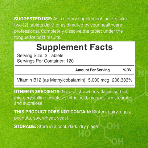 Deal Supplement Methyl B-12 Vitamins 5000 mcg, 240 Tablets