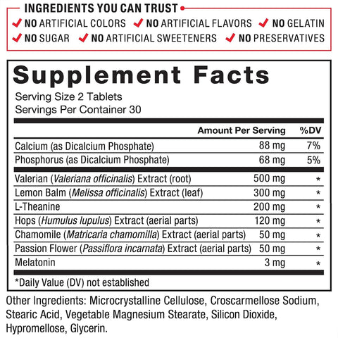 Force Factor Somnapure Drug-Free Sleep Aid Sleeplessness with Melatonin & Valerian & Theanine Fall Asleep 60 Tablet