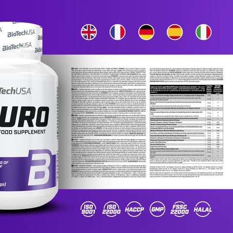 BioTech USA Neuro Vitamin nootropik+nootropics (Bacopa+Ginkgo biloba+Green tea+Niacin) 60 caps