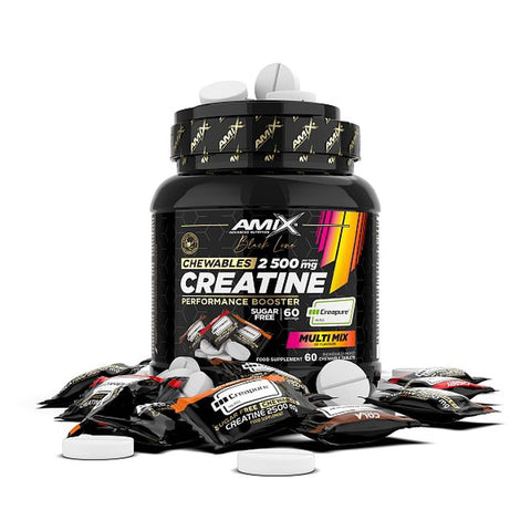 Amix Black Line Creatine Creapure 2500mg 60 Chewable Tabs Zero Sugar