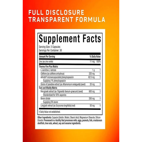 MuscleTech Alpha Testo booster Thermo Fat Burner Fenugreek 90 CAPS