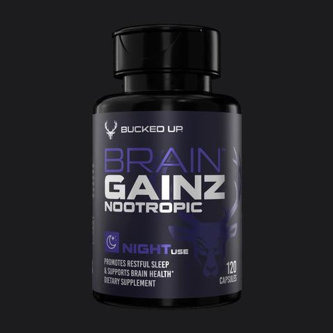Bucked Up Brain Gainz Nootropic Lions mane+Same+PQQ+Niacin+Theanine+Huperzine+Reishi 240 Caps USA.