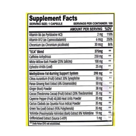 Cloma Pharma Methyldrene Eca Stack 100 Kapsül - Supplementhane