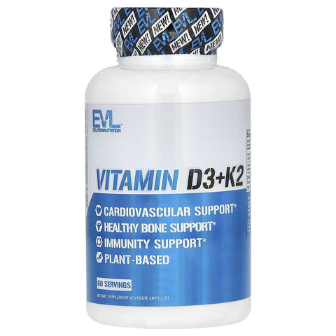 EVLution Nutrition Vitamin D3+K2 60 Veggie Caps