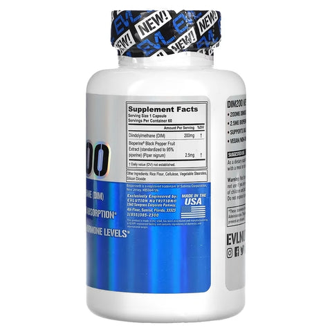 EVLution Nutrition DIM Diindolilmetan 200 200 mg 60 Veggie Caps