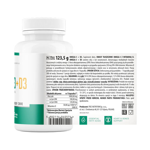Trec Omega 3 + D3 Vitamin 2000 UI 90 CAPS